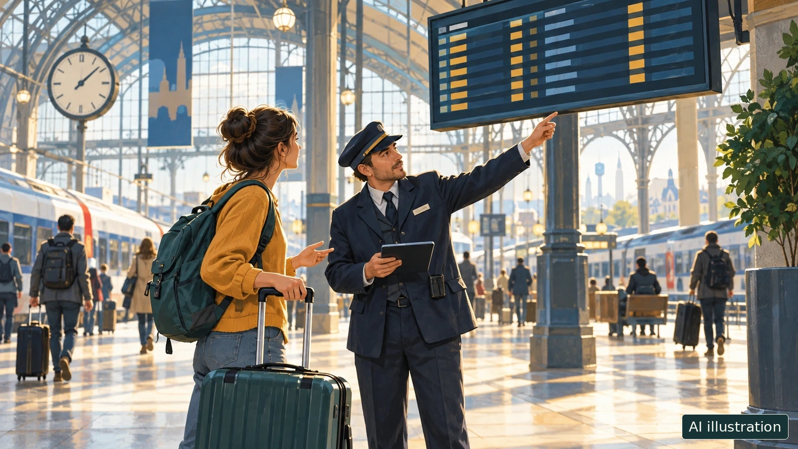 Changing platforms at Brussels Midi: train number first, then the concourse