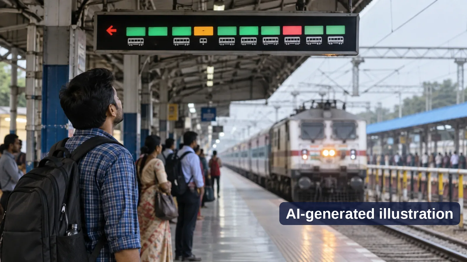 How do I read a train coach position display?
