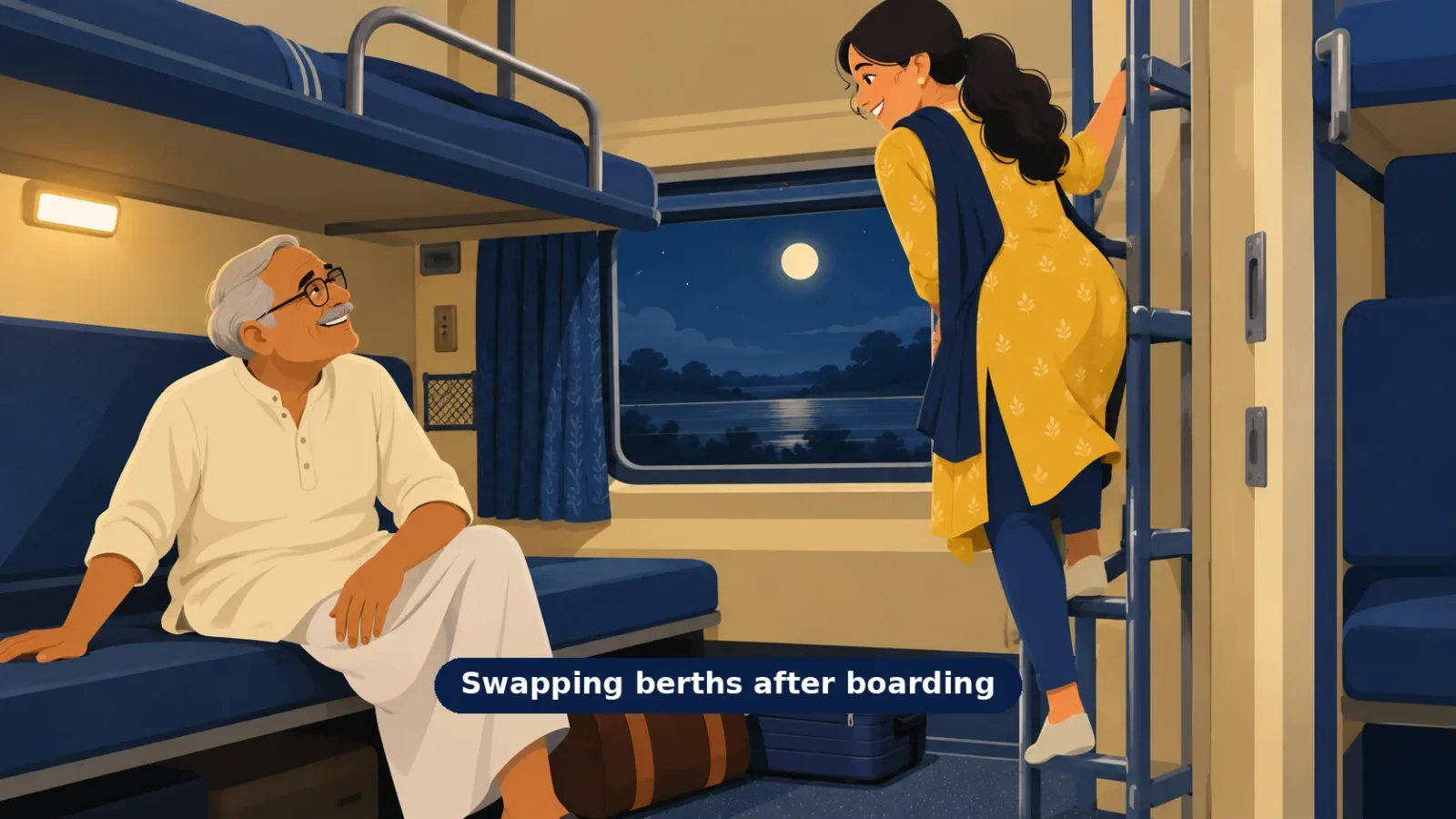 क्या दो परिवार के सदस्य चढ़ने के बाद बर्थ बदल सकते हैं? - Trip Keeper