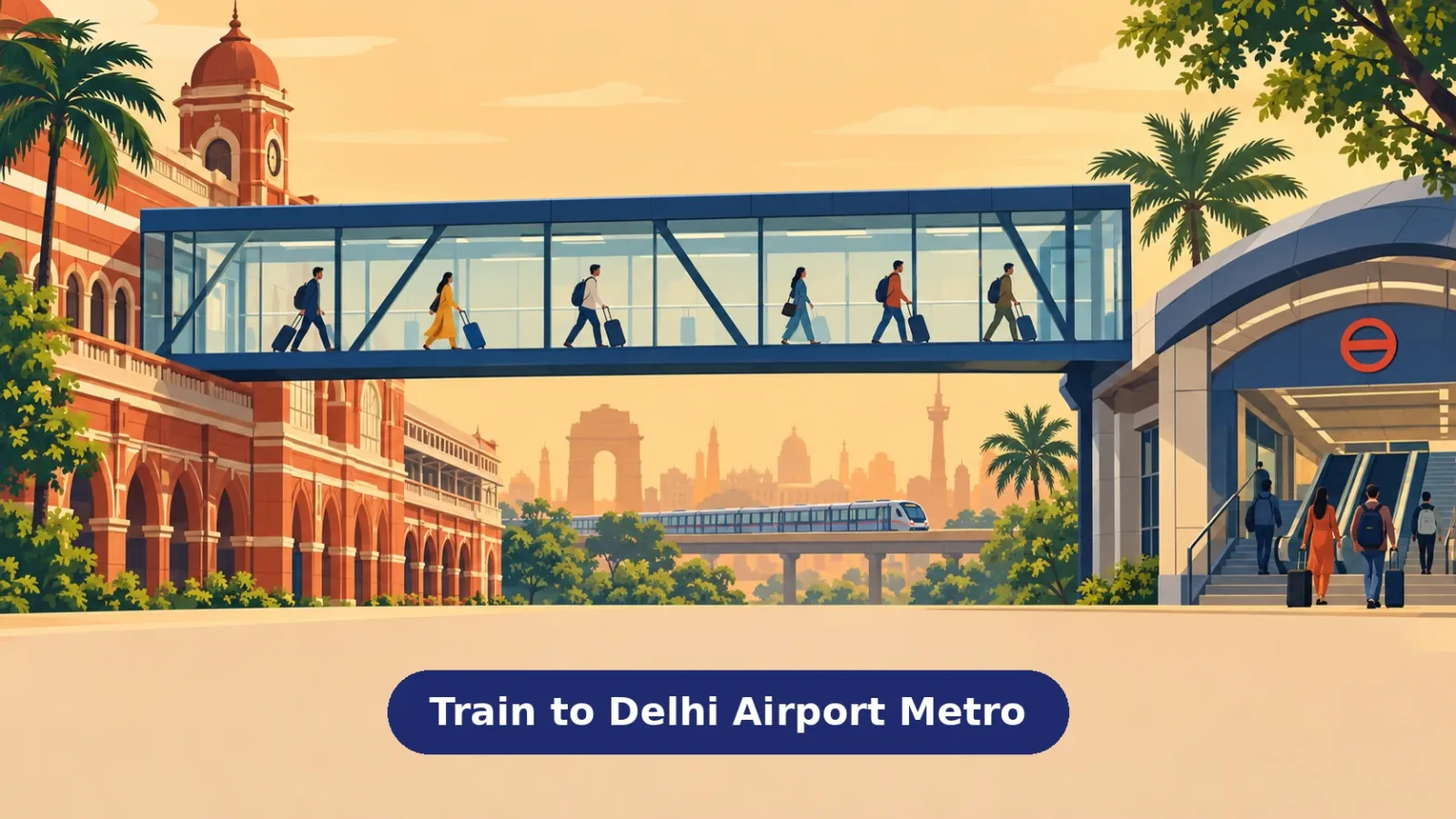 ट्रेन से दिल्ली एयरपोर्ट मेट्रो कैसे बदलें? - Trip Keeper