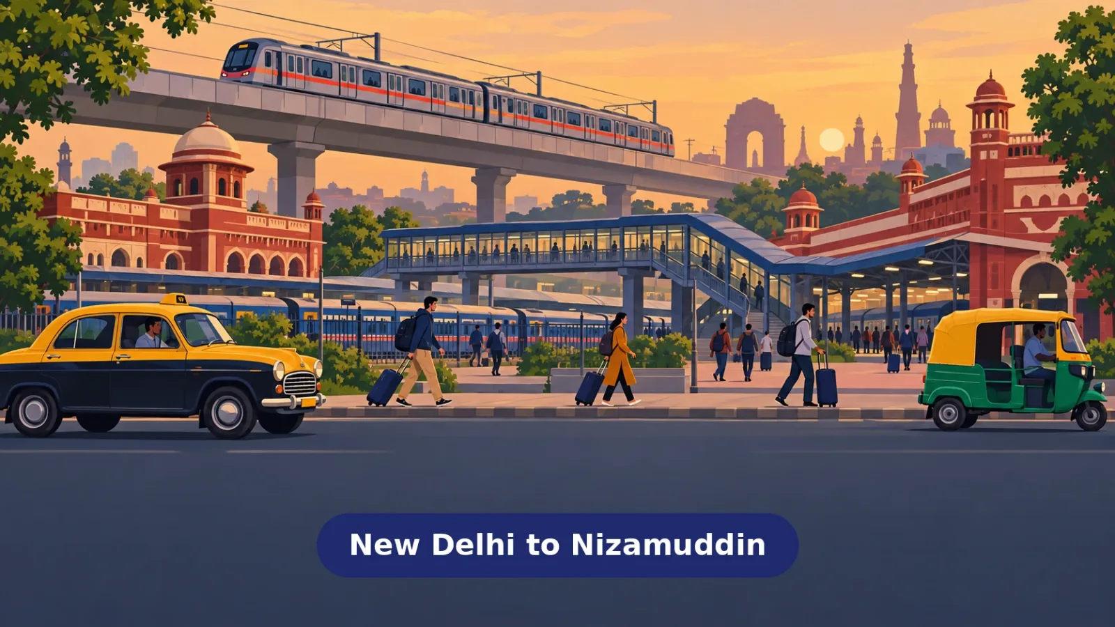 नई दिल्ली से हज़रत निज़ामुद्दीन स्टेशन - ट्रांसफ़र कैसे करें - Trip Keeper