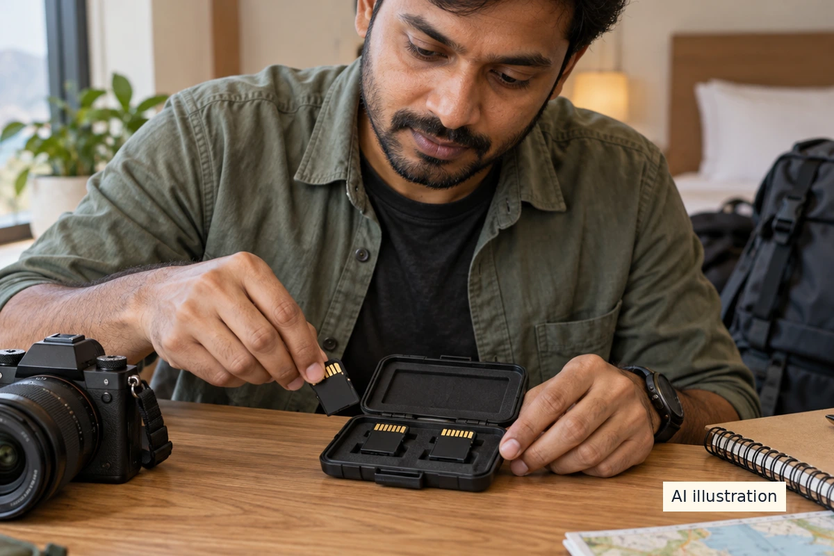 Memory cards for a week-long holiday: size the files, not the number of days