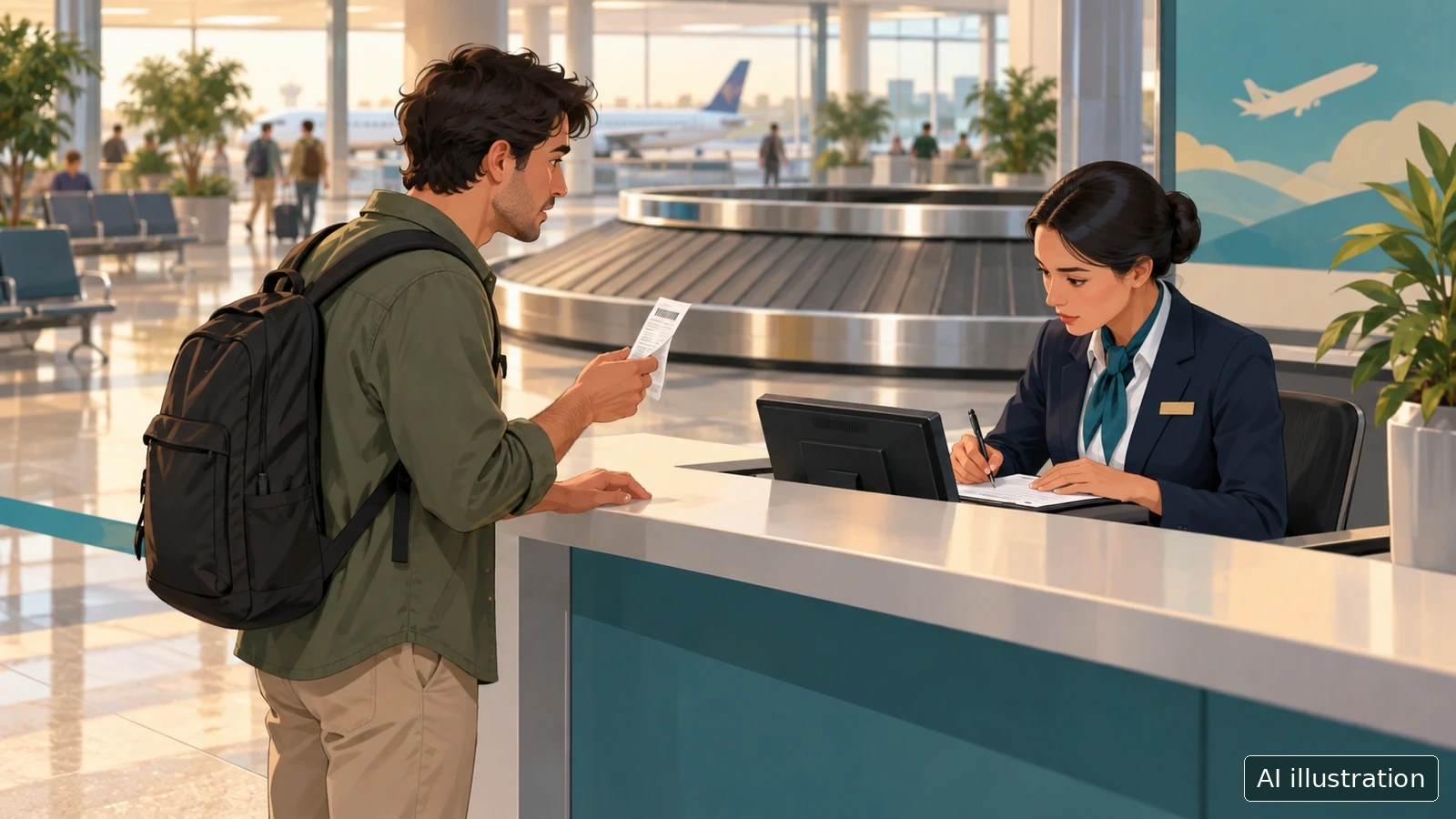 Missing checked bag: get the airline report before leaving arrivals