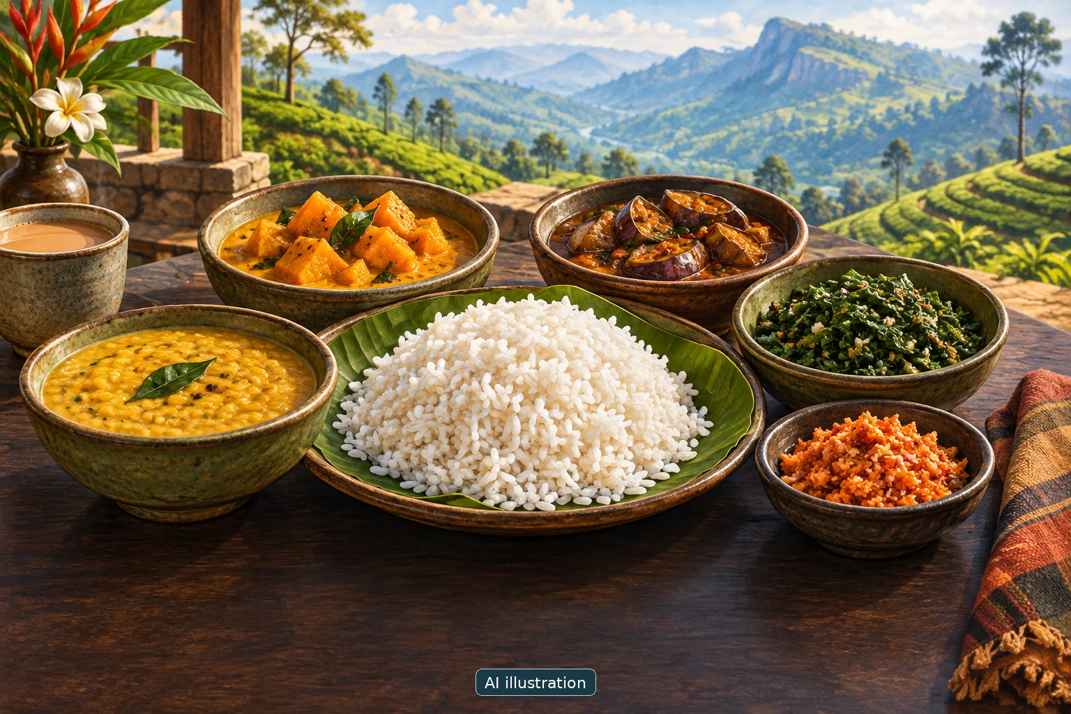 Vegetarian curries in Ella: check the whole plate and read past the menu icon - Trip Keeper