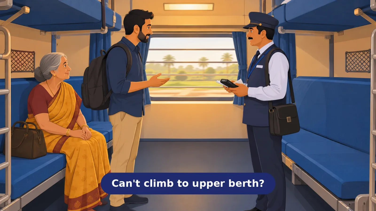 What should I do if my parent cannot climb to an upper berth?